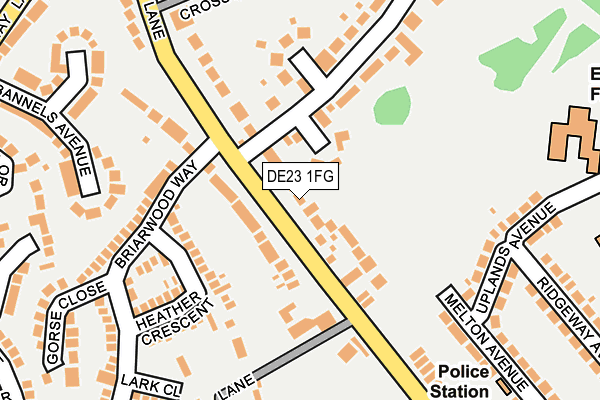 DE23 1FG map - OS OpenMap – Local (Ordnance Survey)
