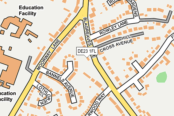 DE23 1FL map - OS OpenMap – Local (Ordnance Survey)