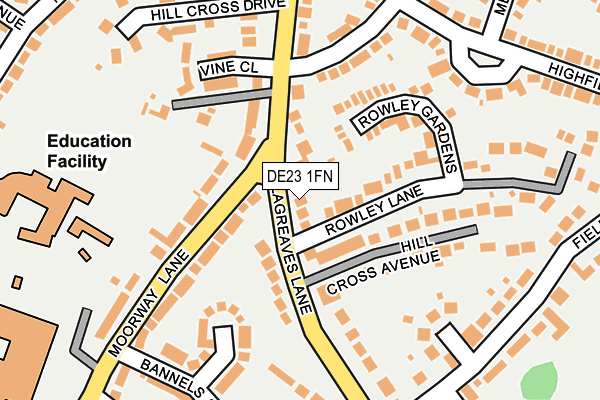 DE23 1FN map - OS OpenMap – Local (Ordnance Survey)