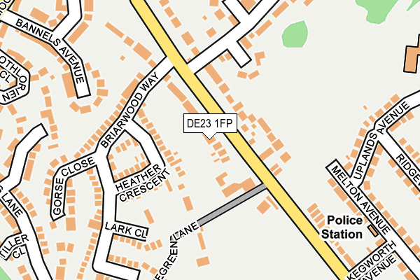 DE23 1FP map - OS OpenMap – Local (Ordnance Survey)