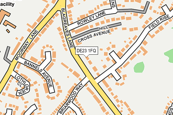 DE23 1FQ map - OS OpenMap – Local (Ordnance Survey)
