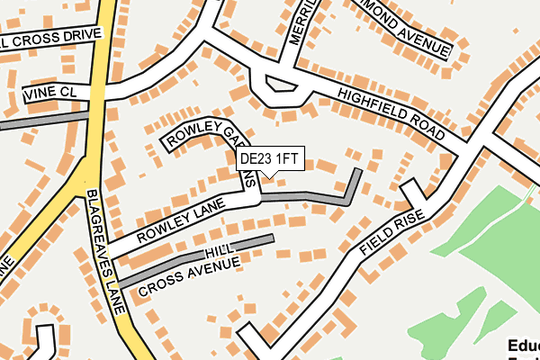 DE23 1FT map - OS OpenMap – Local (Ordnance Survey)