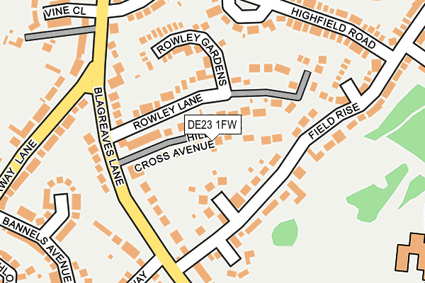 DE23 1FW map - OS OpenMap – Local (Ordnance Survey)