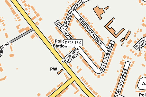 DE23 1FX map - OS OpenMap – Local (Ordnance Survey)