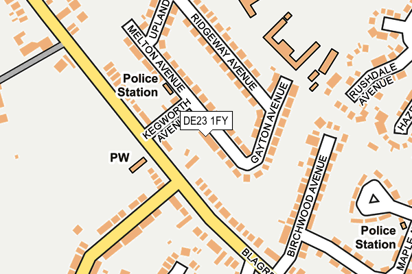 DE23 1FY map - OS OpenMap – Local (Ordnance Survey)