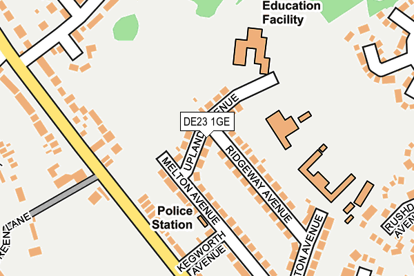DE23 1GE map - OS OpenMap – Local (Ordnance Survey)