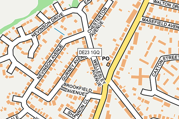 DE23 1GQ map - OS OpenMap – Local (Ordnance Survey)