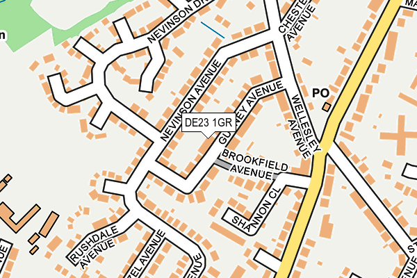 DE23 1GR map - OS OpenMap – Local (Ordnance Survey)
