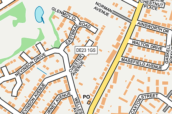 DE23 1GS map - OS OpenMap – Local (Ordnance Survey)