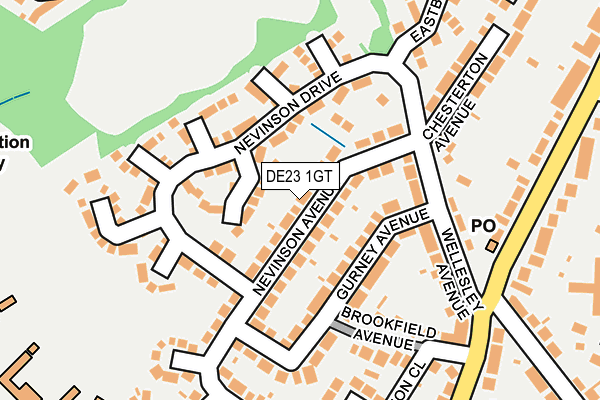 DE23 1GT map - OS OpenMap – Local (Ordnance Survey)