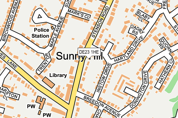 DE23 1HE map - OS OpenMap – Local (Ordnance Survey)