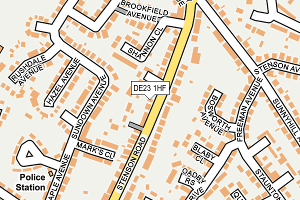 DE23 1HF map - OS OpenMap – Local (Ordnance Survey)