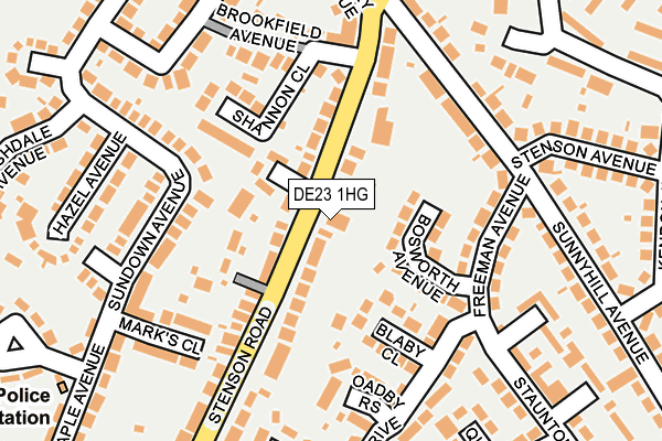 DE23 1HG map - OS OpenMap – Local (Ordnance Survey)