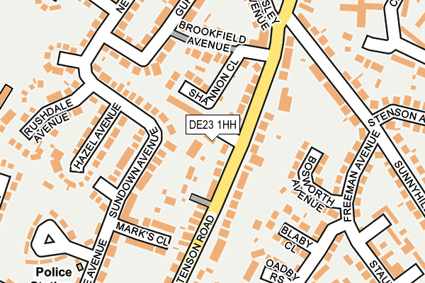 DE23 1HH map - OS OpenMap – Local (Ordnance Survey)