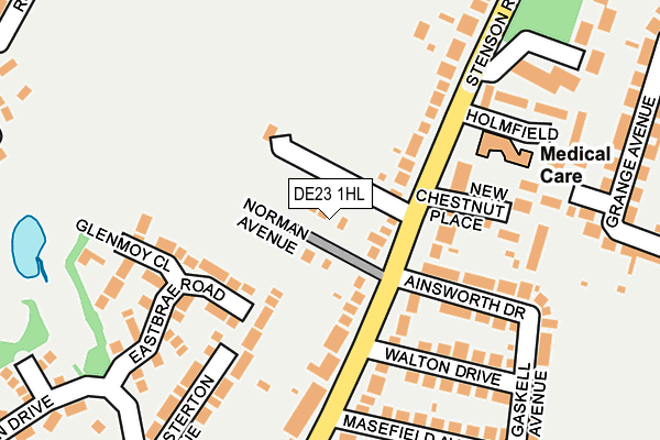 DE23 1HL map - OS OpenMap – Local (Ordnance Survey)