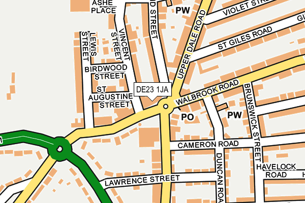 DE23 1JA map - OS OpenMap – Local (Ordnance Survey)