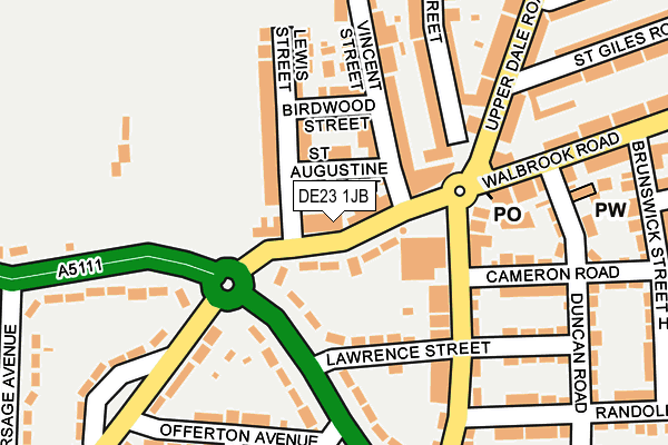 DE23 1JB map - OS OpenMap – Local (Ordnance Survey)