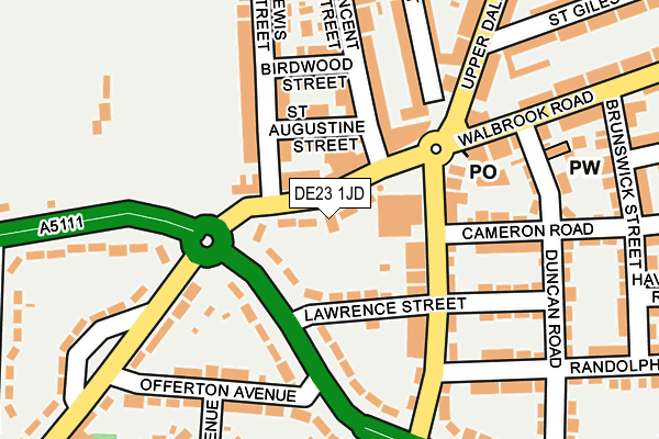 DE23 1JD map - OS OpenMap – Local (Ordnance Survey)