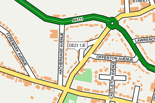 DE23 1JE map - OS OpenMap – Local (Ordnance Survey)