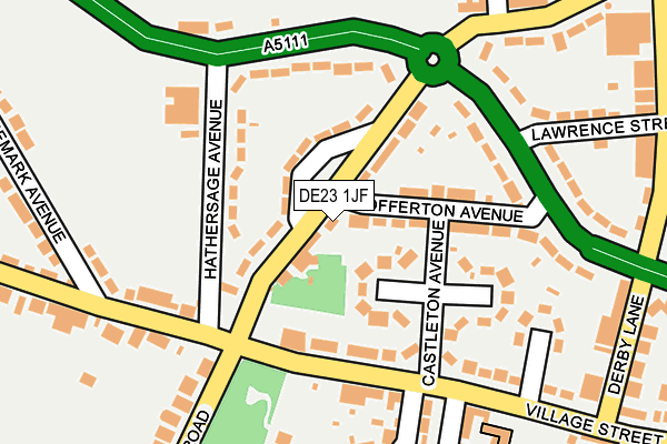 DE23 1JF map - OS OpenMap – Local (Ordnance Survey)