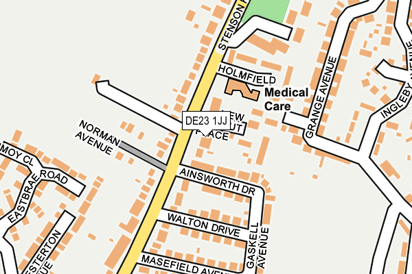 DE23 1JJ map - OS OpenMap – Local (Ordnance Survey)