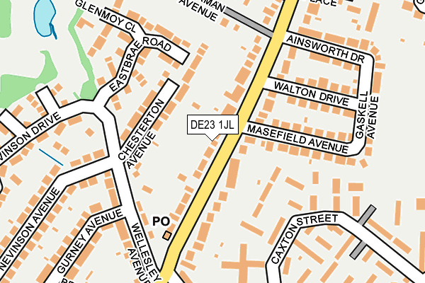 DE23 1JL map - OS OpenMap – Local (Ordnance Survey)