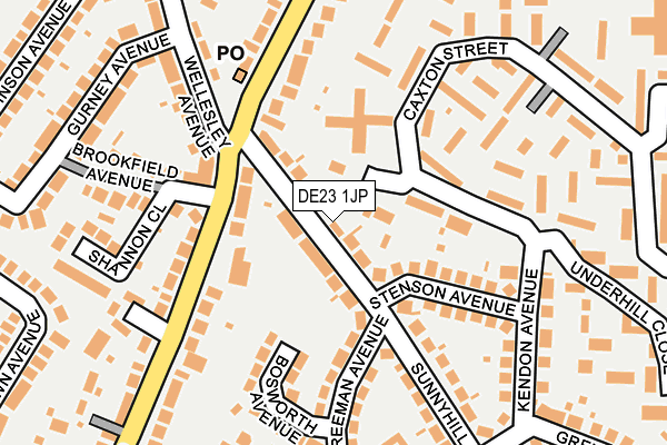 DE23 1JP map - OS OpenMap – Local (Ordnance Survey)