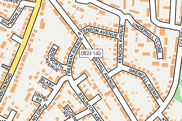 DE23 1JQ map - OS OpenMap – Local (Ordnance Survey)