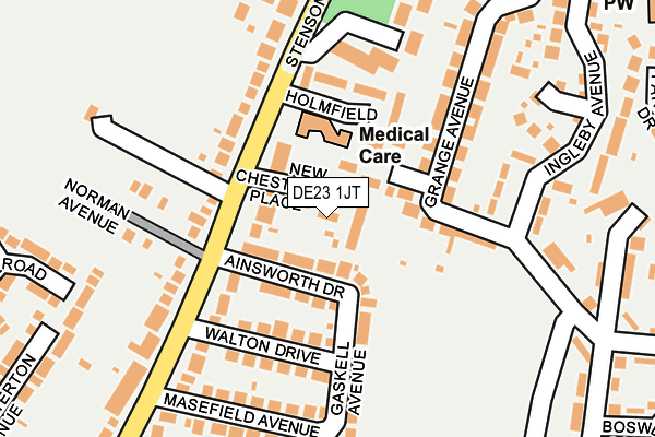 DE23 1JT map - OS OpenMap – Local (Ordnance Survey)