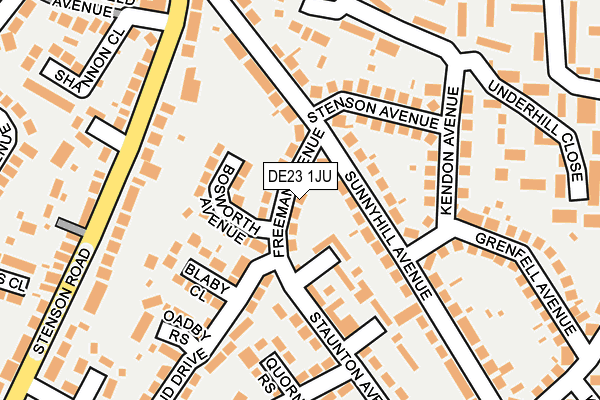 DE23 1JU map - OS OpenMap – Local (Ordnance Survey)