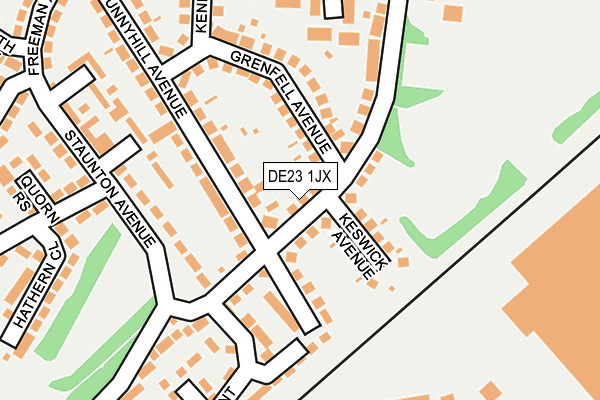 DE23 1JX map - OS OpenMap – Local (Ordnance Survey)