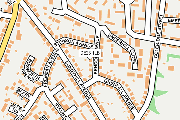 DE23 1LB map - OS OpenMap – Local (Ordnance Survey)