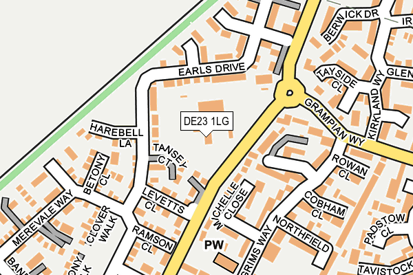 DE23 1LG map - OS OpenMap – Local (Ordnance Survey)