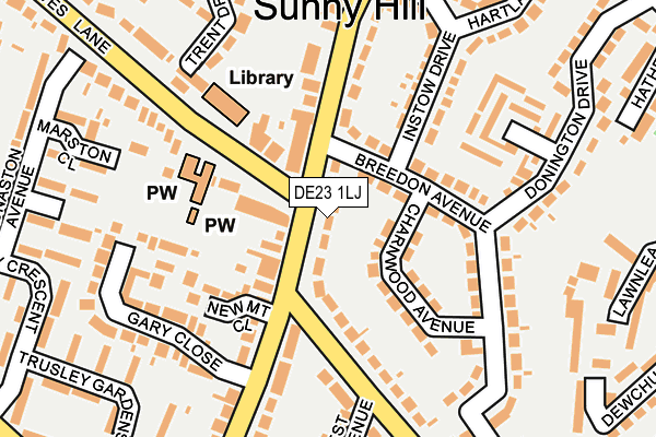 DE23 1LJ map - OS OpenMap – Local (Ordnance Survey)