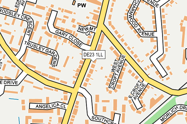 DE23 1LL map - OS OpenMap – Local (Ordnance Survey)