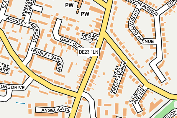 DE23 1LN map - OS OpenMap – Local (Ordnance Survey)