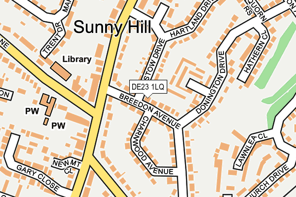 DE23 1LQ map - OS OpenMap – Local (Ordnance Survey)