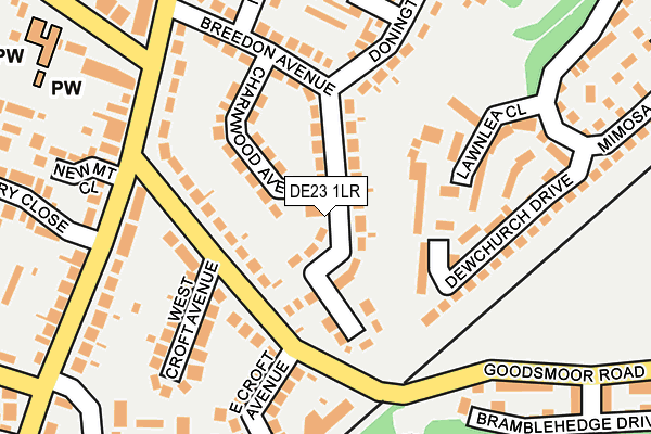DE23 1LR map - OS OpenMap – Local (Ordnance Survey)