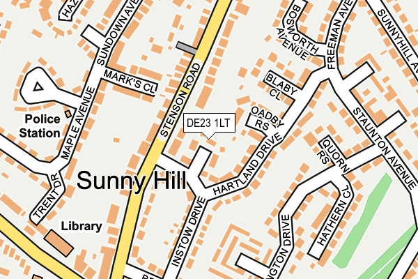 DE23 1LT map - OS OpenMap – Local (Ordnance Survey)