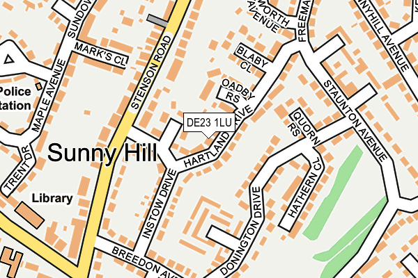 DE23 1LU map - OS OpenMap – Local (Ordnance Survey)