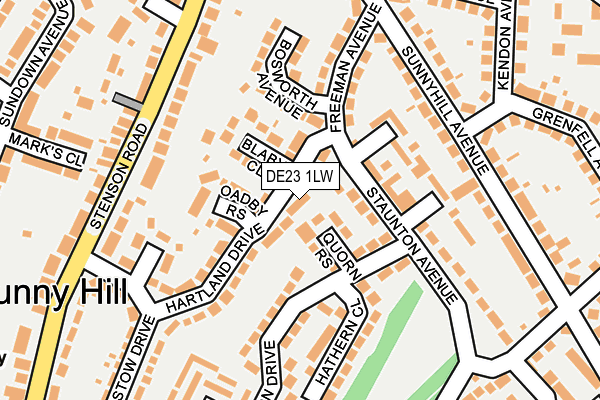 DE23 1LW map - OS OpenMap – Local (Ordnance Survey)
