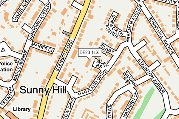 DE23 1LX map - OS OpenMap – Local (Ordnance Survey)