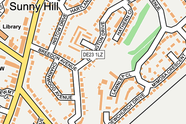DE23 1LZ map - OS OpenMap – Local (Ordnance Survey)