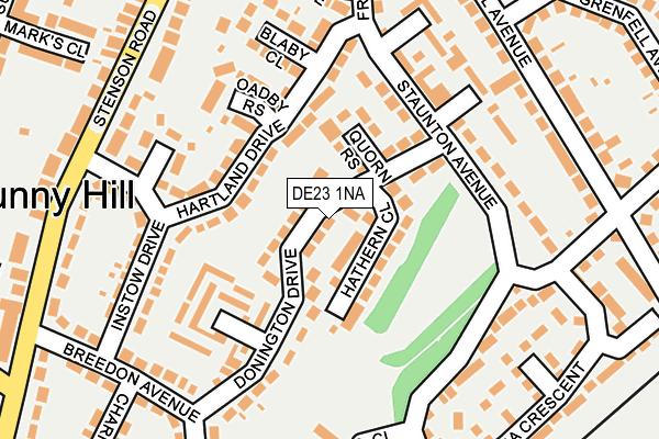 DE23 1NA map - OS OpenMap – Local (Ordnance Survey)