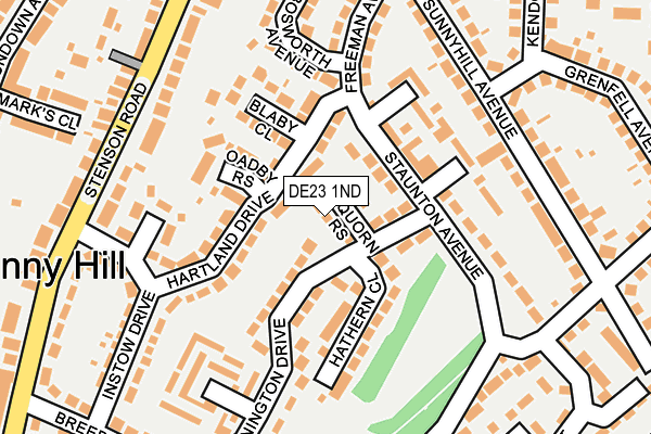 DE23 1ND map - OS OpenMap – Local (Ordnance Survey)