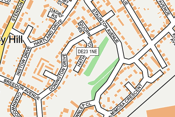 DE23 1NE map - OS OpenMap – Local (Ordnance Survey)