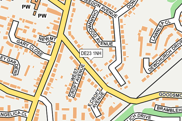 DE23 1NH map - OS OpenMap – Local (Ordnance Survey)