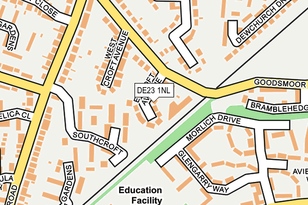 DE23 1NL map - OS OpenMap – Local (Ordnance Survey)