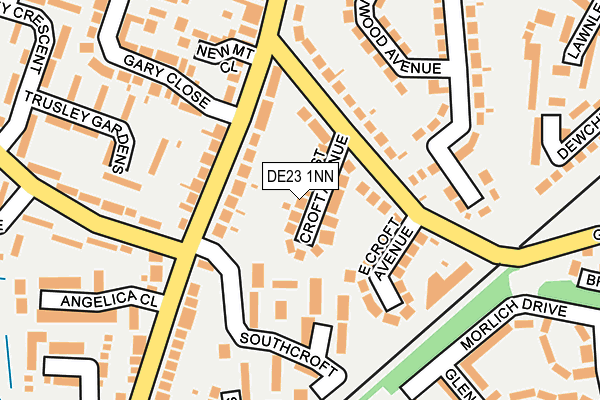 DE23 1NN map - OS OpenMap – Local (Ordnance Survey)