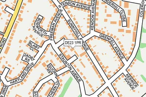 DE23 1PR map - OS OpenMap – Local (Ordnance Survey)